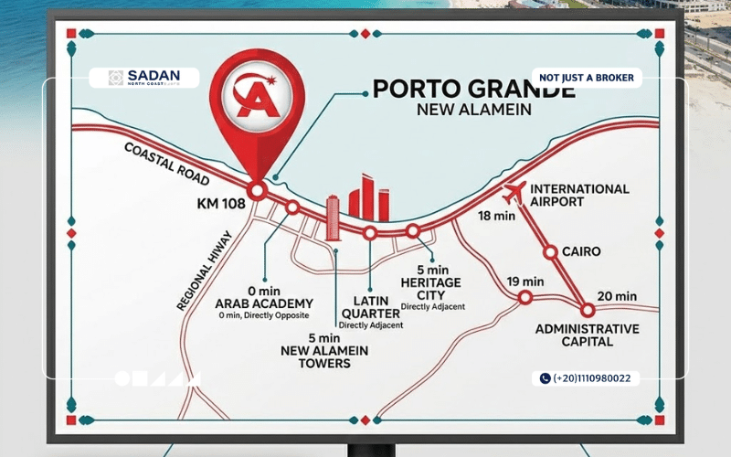 بورتو جراندي العلمين الجديدة Porto Grande New Alamein مساحات وأسعار